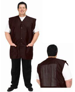 A Size Above Plus Size Men's Stylist Vest, Mesh Vent in Back, Brown, 1X  Hair Styling Products  Beauty