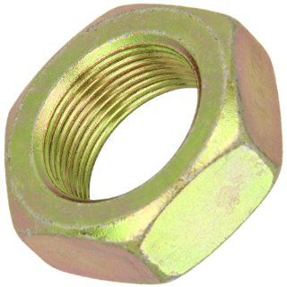 Steel Hex Jam Nut, Zinc Yellow Chromate Plated, Grade 8, ASME B18.2.2, 1" 14 Thread Size, 1 1/2" Width Across Flats, 35/64" Thick (Pack of 5)