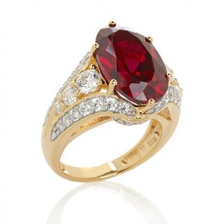 Victoria Wieck 8.89ct Absolute™ Created Ruby and Pavé Sides Ring