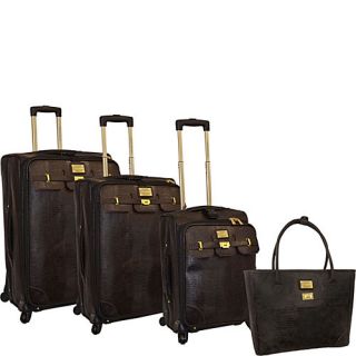 Adrienne Vittadini Lux Lizard Collection 4 piece Spinner Luggage Set