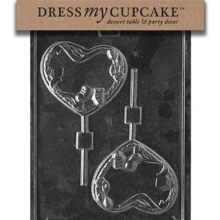 Dress My Cupcake DMCB048 Chocolate Candy Mold, Baby Heart Lollipop, Baby Shower Kitchen & Dining