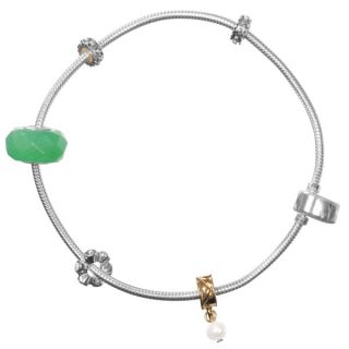 Amadora Silver Bracelet & Three Charm Set       Womens Accessories