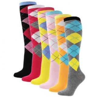 TeenAge Lady Fashion 12pcs 6 Styles Assorted Spandex over the knee Socks check Casual Socks