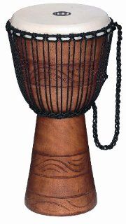 Meinl Percussion ADJ2 M+BAG African Style Rope Tuned 10 Inch Wood Djembe with Bag, Brown Musical Instruments