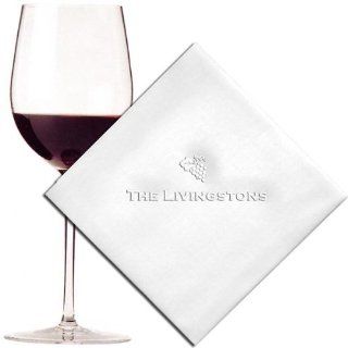 75 Personalized Embossed Beverage Napkins / Wine Grapes Design / Hostess Quality / Thick Linen Like Texture / 5 in. x 5 in. Toys & Games