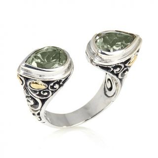 Bali Designs by Robert Manse Sterling Silver Gemstone 18K Accented Wrap Ring