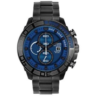 Mens Citizen Eco Drive Super Titanium Watch with Blue Dial (Model