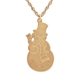 Snowman Name Pendant in Rose Rhodium Plated Sterling Silver (8