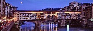 Bridge across Arno River, Ponte Vecchio, Florence, Tuscany, Italy Wall Decal 72 x 24 in   Wall Decor Stickers  