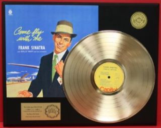 Frank Sinatra Gold LP Record Display Actually Plays The Song "Come Fly With Me" at 's Entertainment Collectibles Store