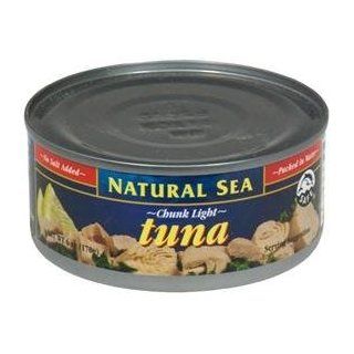 Natural Sea Tuna, Yellowfin, Chunk Light, No Salt Added 6 oz. (Pack of 24)  Tuna Seafood  Grocery & Gourmet Food