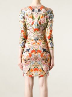 Alexander Mcqueen Floral Print Bodycon Dress   Feathers