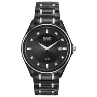 Mens Citizen Eco Drive™ Diamond Accent Watch with Black Dial (Model
