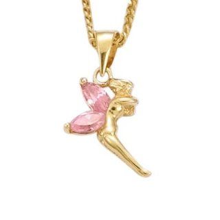 So Chic Jewels   18K Gold Plated Pink Cubic Zirconia Fairy Firefly Elf Pendant (Sold alone chain not included) Jewelry