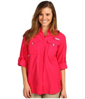 Columbia Bahama L/S Shirt Womens Long Sleeve Button Up (Pink)