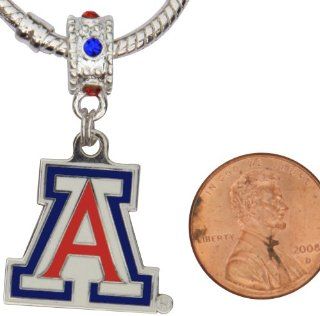 University of Arizona Charm with Connector Fits Pandora, Troll, Biagi and More  Sports Fan Necklaces  Sports & Outdoors