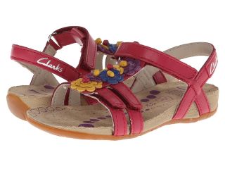 Clarks Kids Rio Fleur Girls Shoes (Burgundy)