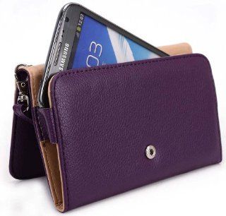 Wristlet Wallet with Detachable Strap and Credit Card Holder for Samsung Galaxy Note II SGH I317 AT&T Mobile (Fits Galaxy Note 3)   Purple // Also Available in Multiple Colors Cell Phones & Accessories