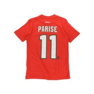 REEBOK Youth Minnesota Wild Zach Parise Player Name And Number T Shirt   Size Medium, Red Clothing