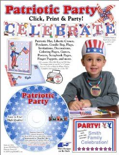 Scrapsmart   Patriotic Party Software Kit   Jpeg, Pdf, and Microsoft Word Files (CDPATPA170) Toys & Games