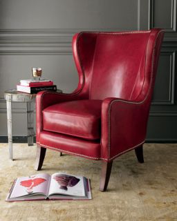 Red Leather Chair   Massoud
