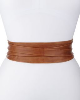 Leather Wrap Belt, Tan   ADA Collection