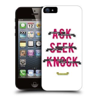 Head Case Designs Ask Seek Knock Christian Typography Hard Back Case Cover for Apple iPhone 5 5s Cell Phones & Accessories