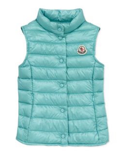 Liane Long Season Packable Vest, Turquoise, Sizes 8 10   Moncler
