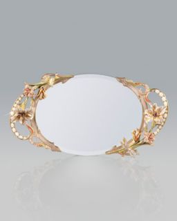 Floral and Scroll Mirrored Tray   Jay Strongwater