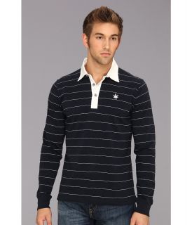 Boast L/S Stripe Polo Mens Long Sleeve Pullover (Black)