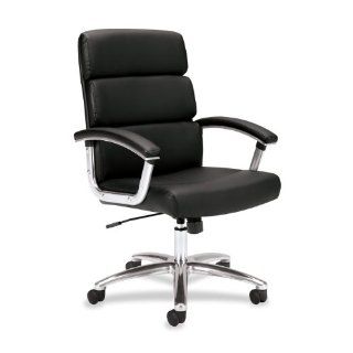 Shop basyx by HON VL103 Mid Back Leather Executive Task Chair for Office or Computer Desk, Black at the  Furniture Store