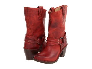 Frye Carmen Harness Short Cowboy Boots (Red)