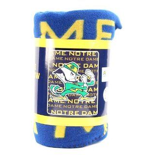 Notre Dame Fleece Blanket (Measures Approximately 50" x 60")  Throw Blankets  Sports & Outdoors