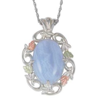 Black Hills Gold Blue Agate Pendant in Sterling Silver   Zales