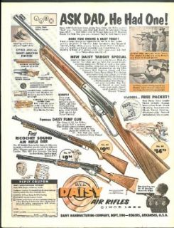 Ask Dad, he had one Daisy BB Gun Air Rifle ad 1960 richochet sound pump gun Entertainment Collectibles
