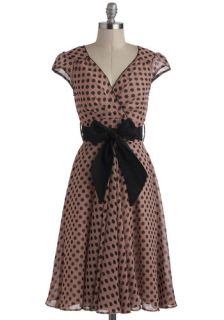 Have the Dance Floor Dress in Mauve Dots  Mod Retro Vintage Dresses