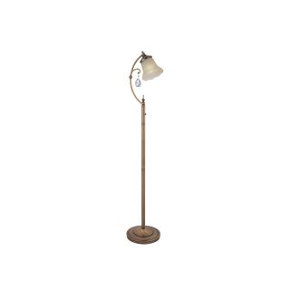 Lite Source 61 in Brushed Copper Indoor Floor Lamp with Glass Shade