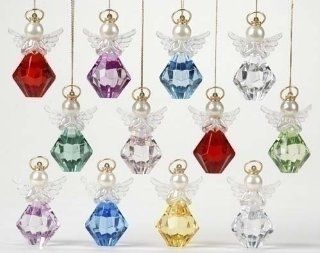 Club Pack of 24 Icy Crystal Birthstone Angel Christmas Ornaments   Decorative Hanging Ornaments
