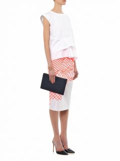 Cycle fluoro grid print pencil skirt  Dion Lee  I