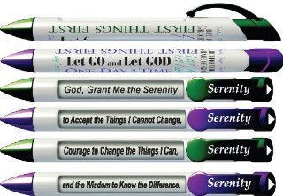 Greeting Pen "Serenity Prayer" Inspirational Prayer Pens with Rotating Messages, 6 Pen Set (36027)  Rollerball Pens 