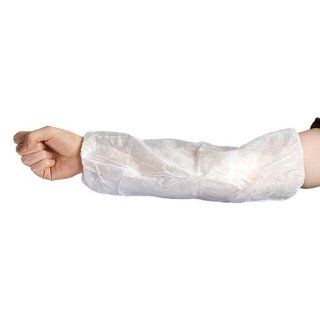 Superior SLPP18E Polypropylene Protective Sleeve with Elasticized at Both Ends, 18" Length, White Arm Safety Sleeves