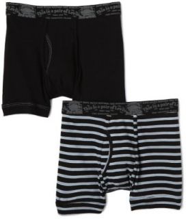 Levi's Men's 2 Pack Knit Boxer Brief, Black And Black Stripe, Small at  Mens Clothing store