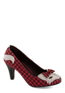 Smooth Statement Heel in Plaid  Mod Retro Vintage Heels