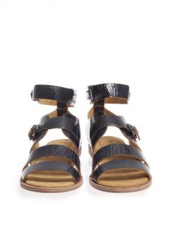 Crackled leather sandals  Jil Sander Navy
