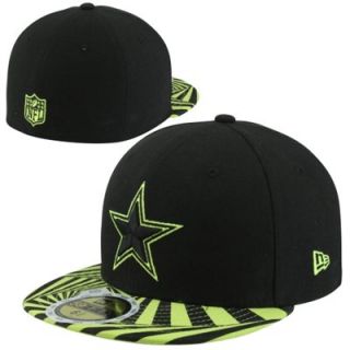 New Era Dallas Cowboys Youth 59FIFTY Optic Viza Fitted Hat   Black