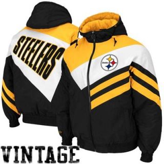 Mitchell & Ness Pittsburgh Steelers Weak Side Midweight Full Zip Jacket   Black/Gold