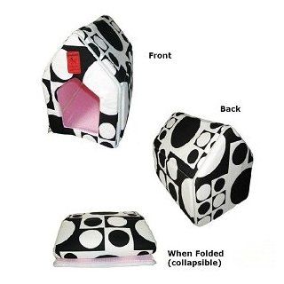 How's Your Dog "Fold N Go" Designer's Collapsible Pet House   Polka Dots  Cat Houses And Condos 