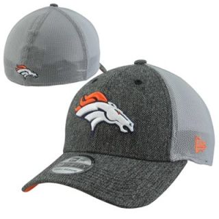 New Era Denver Broncos 39THIRTY Scholar Stretch Hat   Gray/White