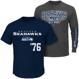 Seattle Seahawks T Shirt Combo Set   College Navy/Charcoal