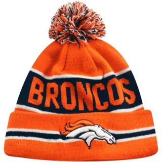New Era Denver Broncos The Coach Cuffed Knit Beanie with Pom   Orange/Navy Blue